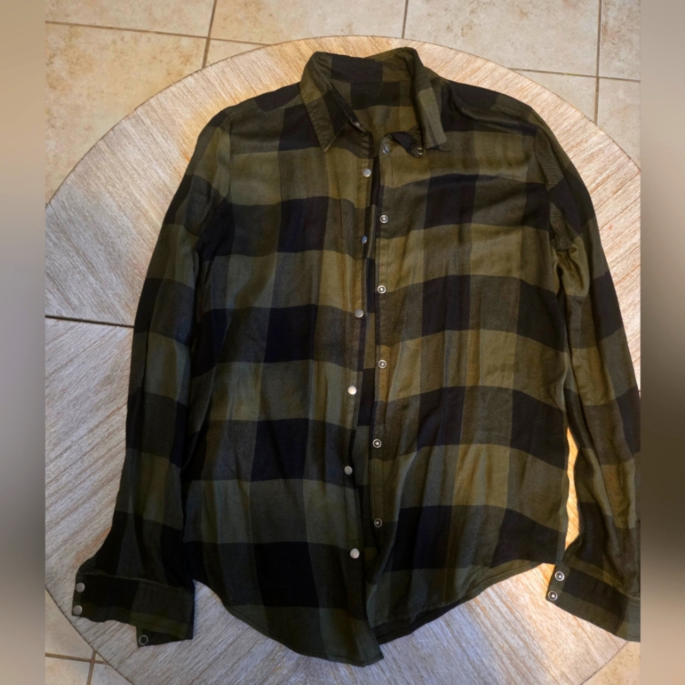 Balera Dance Green and Black Plaid Shirt